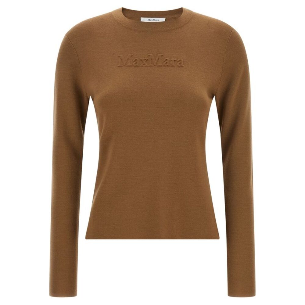 Max Mara Beige Virgin Wool Women's Cardigan